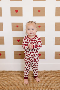 Hearts Ribbed Bamboo Cozy Set