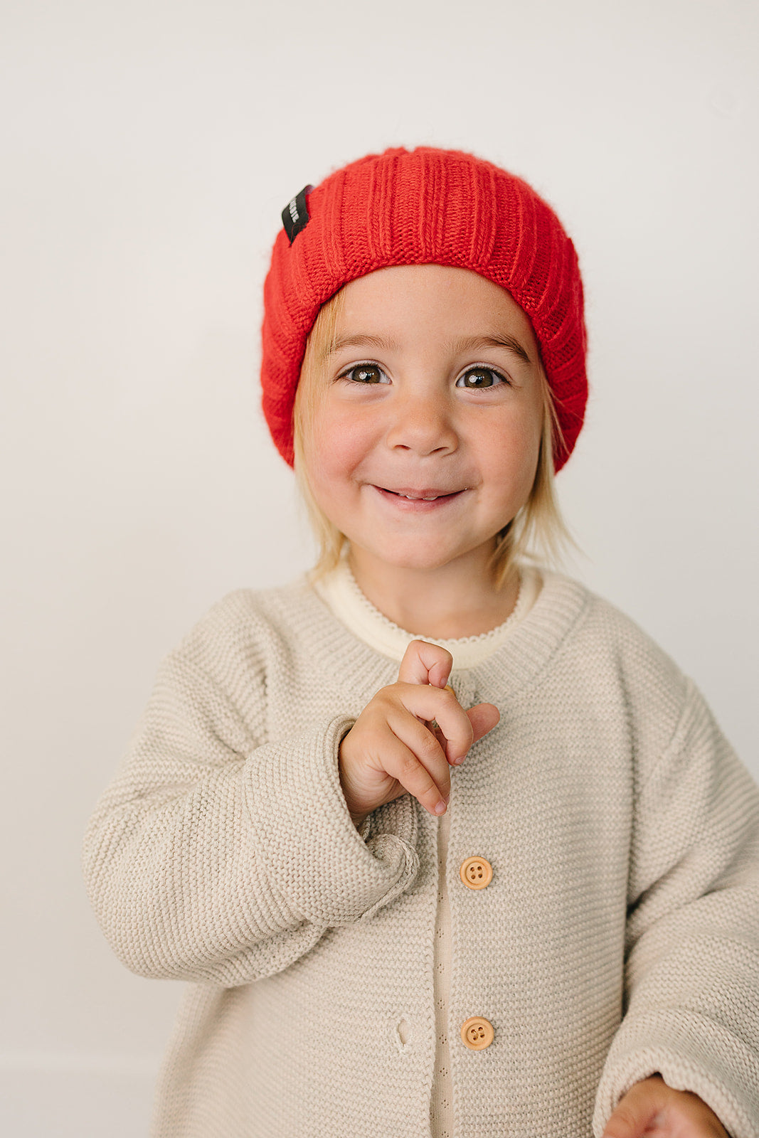 Red Chunky Knit Beanie - BIG FRENCHIES