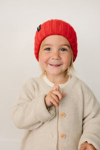 Red Chunky Knit Beanie - BIG FRENCHIES