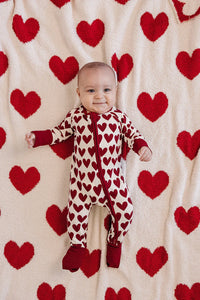 Hearts Plush Blanket - BIG FRENCHIES