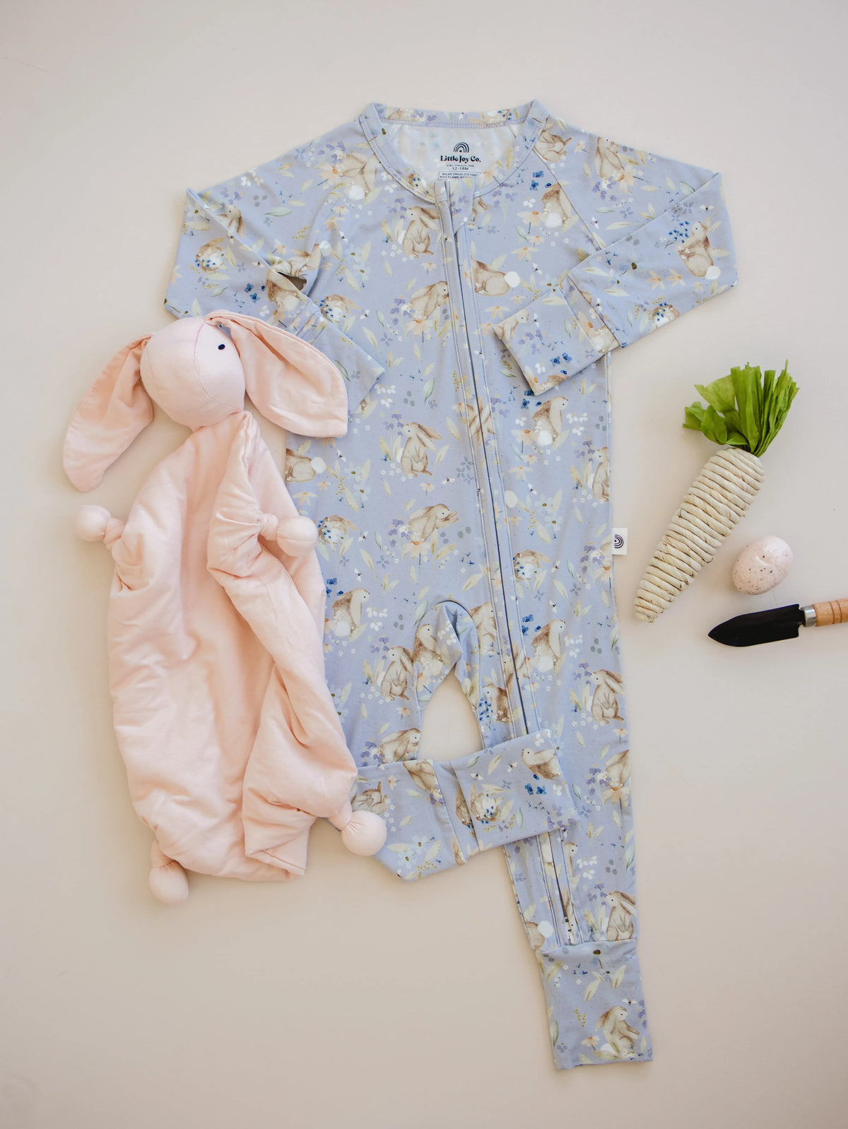 Bunny Blossoms Bamboo Zippy Pajamas - BIG FRENCHIES