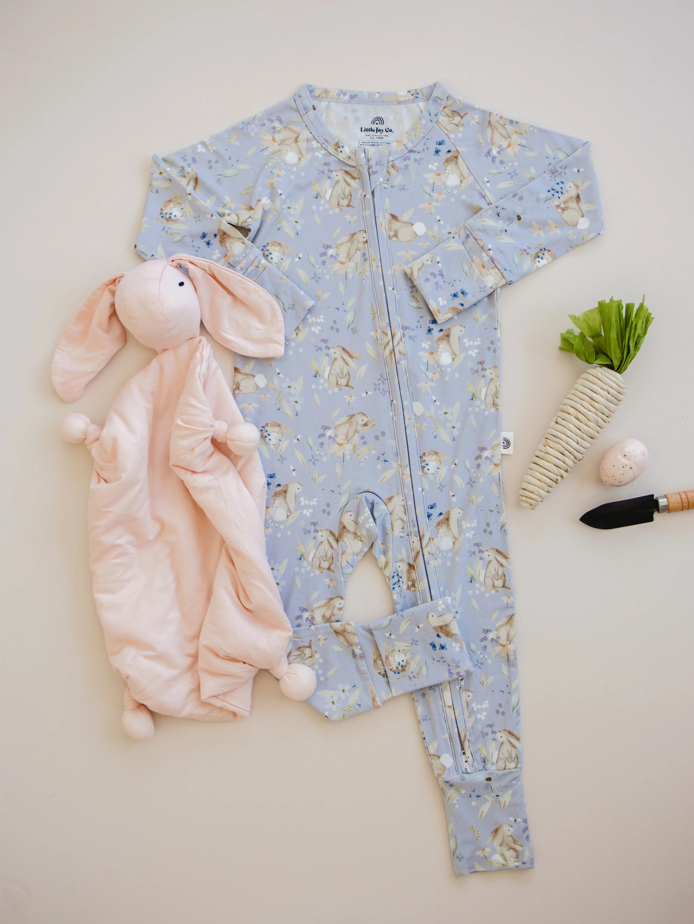 Bunny Blossoms Bamboo Zippy Pajamas - BIG FRENCHIES