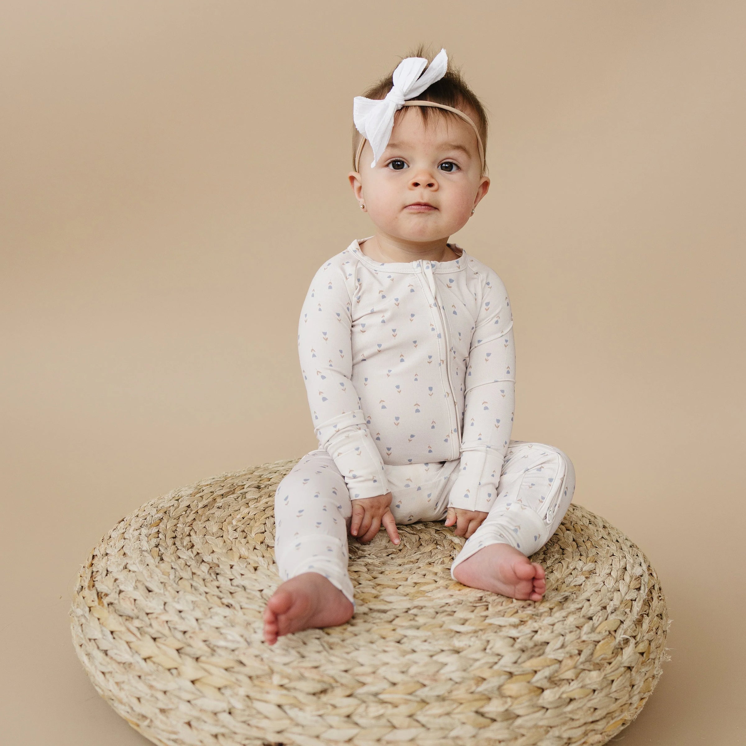 Tiny Tulips Bamboo Zippy Pajamas - BIG FRENCHIES