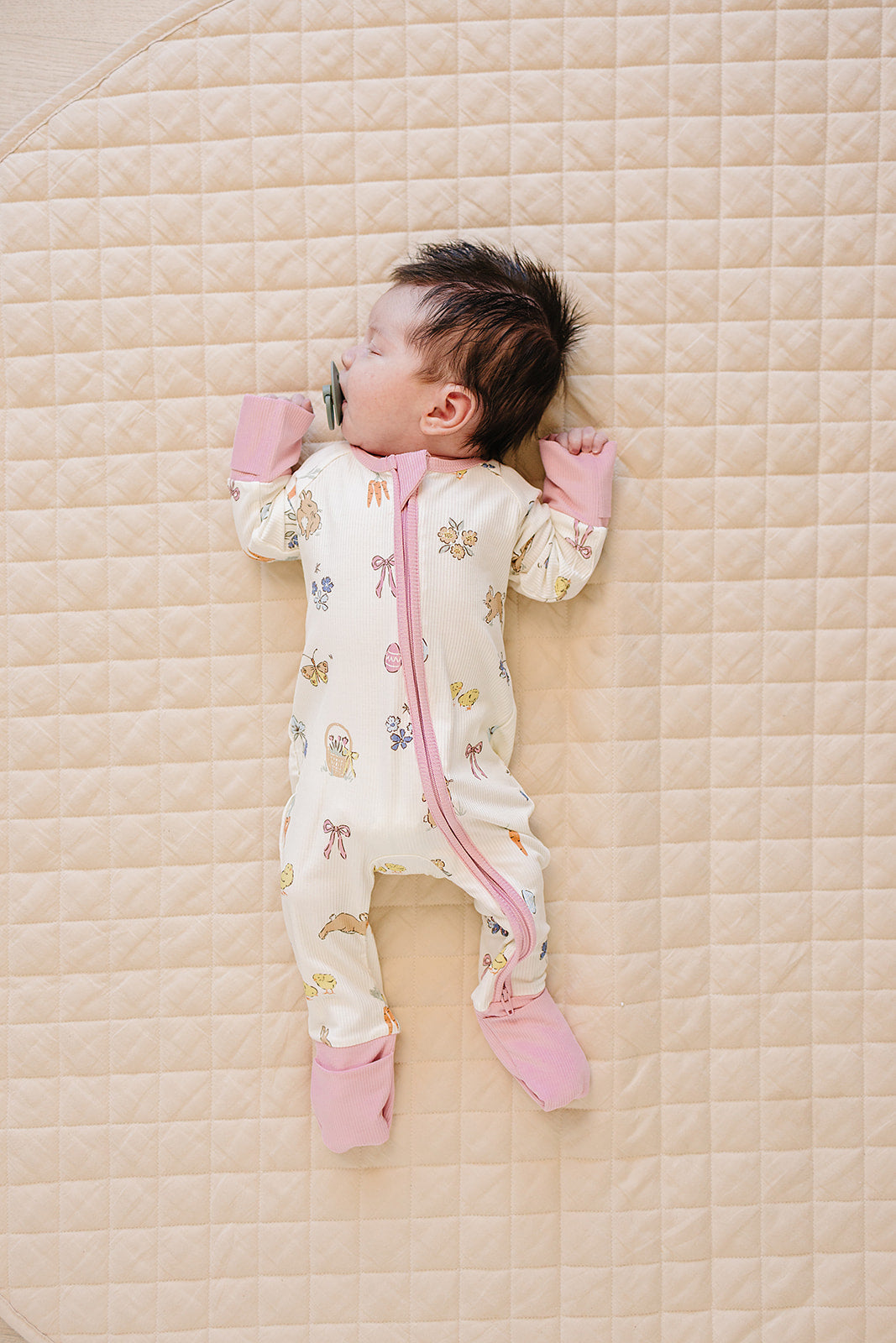 Pink Bunny Ribbed Bamboo Zipper - BIG FRENCHIES