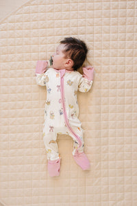 Pink Bunny Ribbed Bamboo Zipper - BIG FRENCHIES