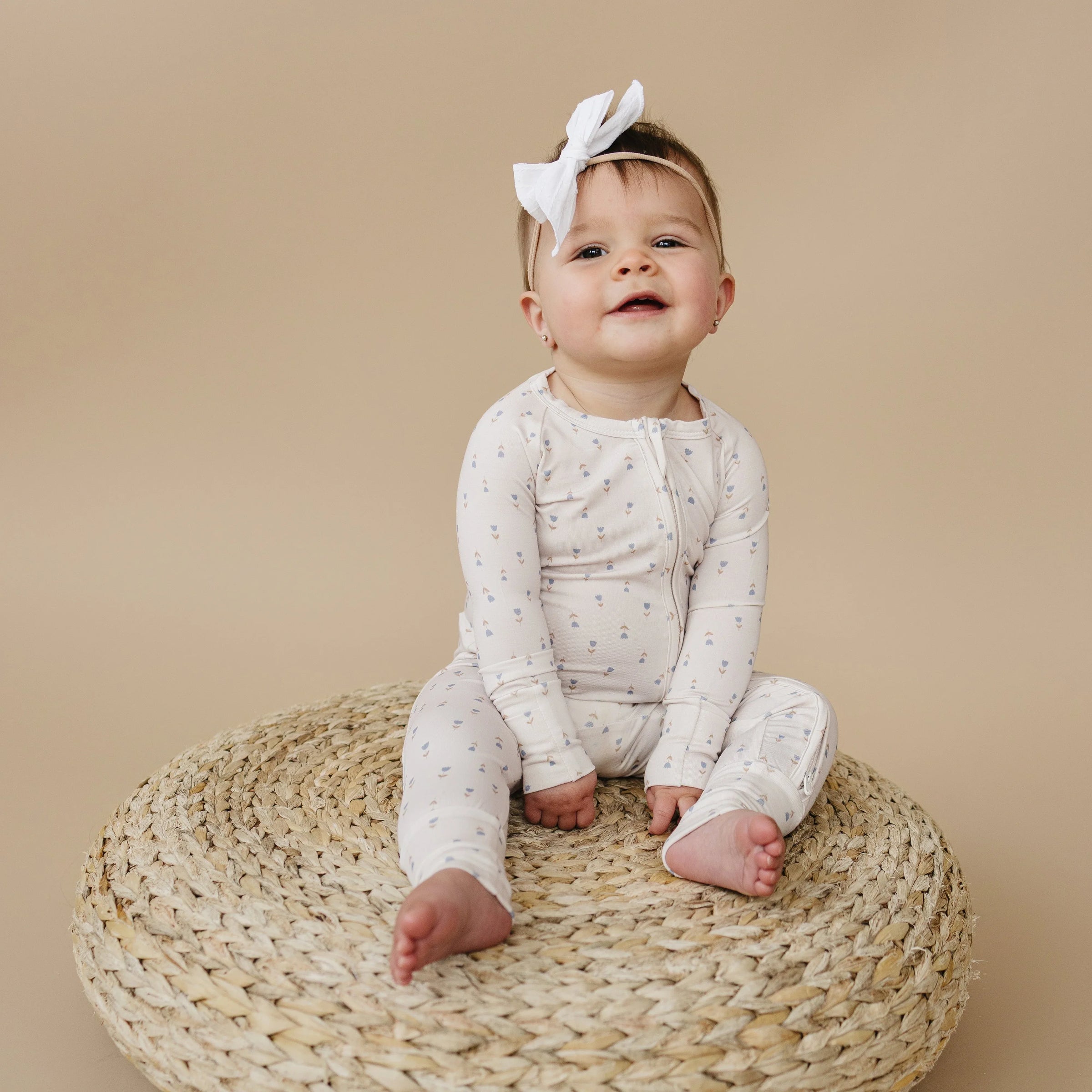 Tiny Tulips Bamboo Zippy Pajamas - BIG FRENCHIES