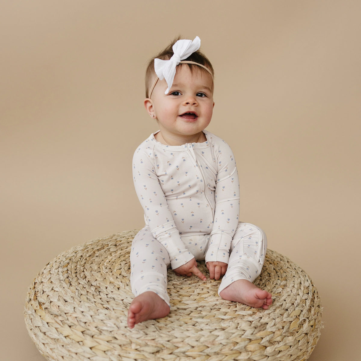 Tiny Tulips Bamboo Zippy Pajamas - BIG FRENCHIES