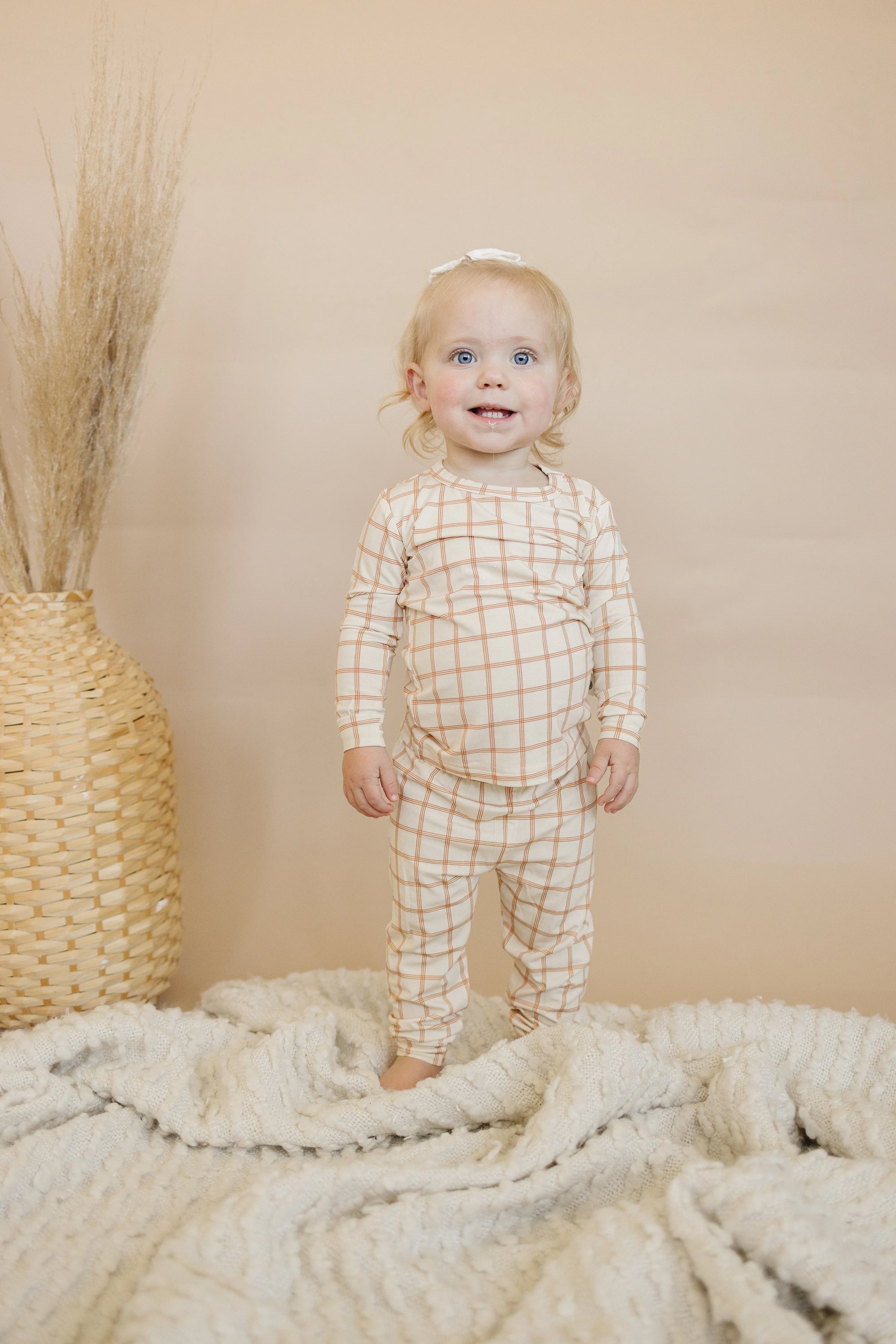 Burnt Orange Plaid 2pc Bamboo Pajamas - BIG FRENCHIES