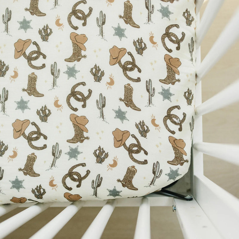 Outlaw Cowboy Muslin Crib Sheet - BIG FRENCHIES