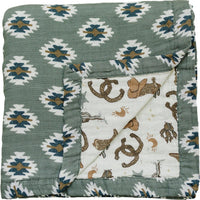 Southwest Aztec + Outlaw Cowboy Muslin Quilt - BIG FRENCHIES