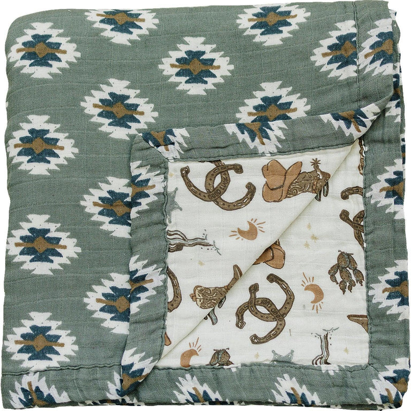 Southwest Aztec + Outlaw Cowboy Muslin Quilt - BIG FRENCHIES