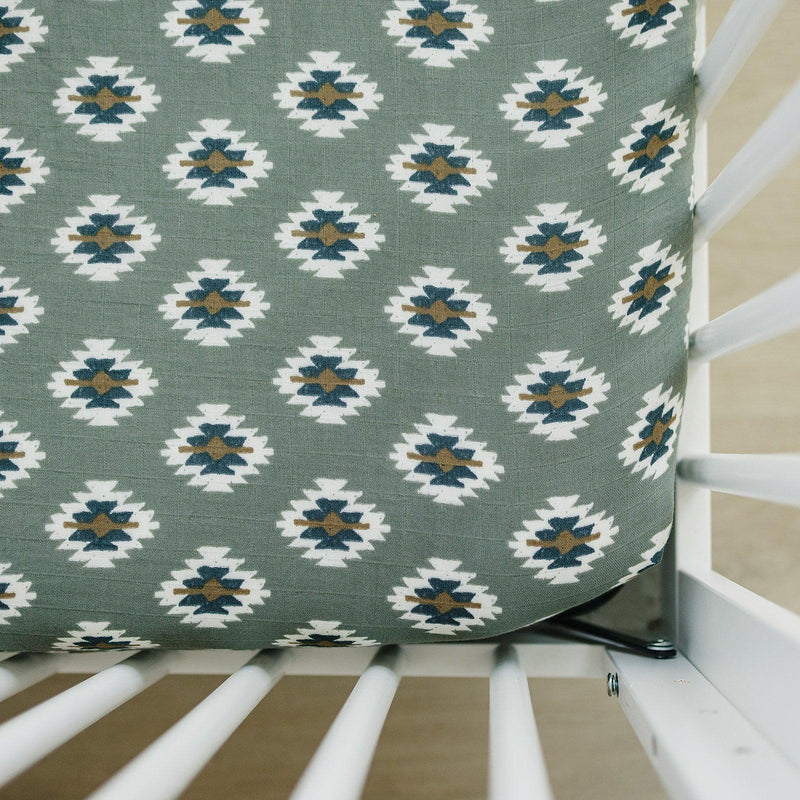 Southwest Aztec Muslin Crib Sheet - BIG FRENCHIES