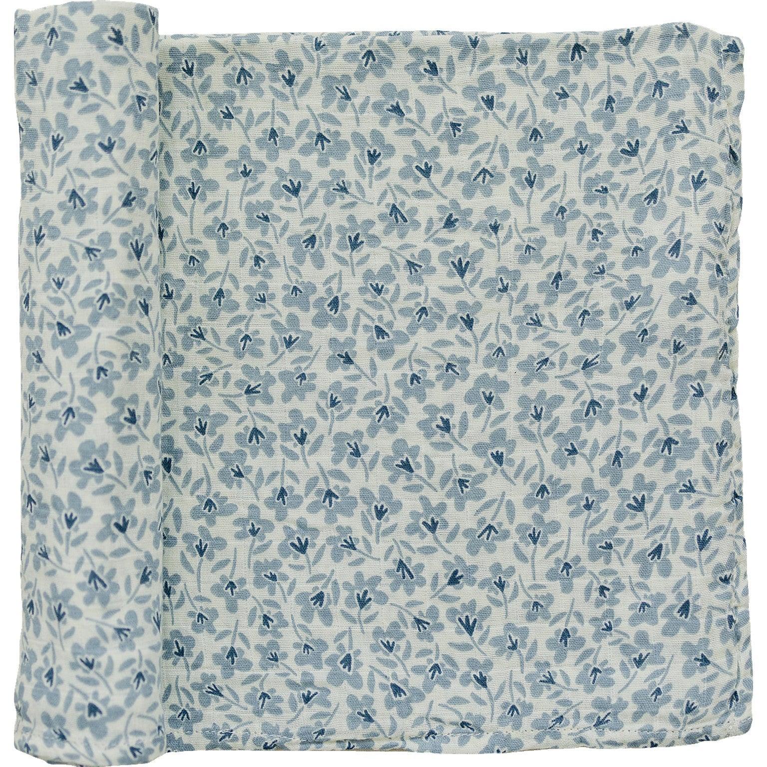 Blue Blossom Muslin Swaddle Blanket - BIG FRENCHIES
