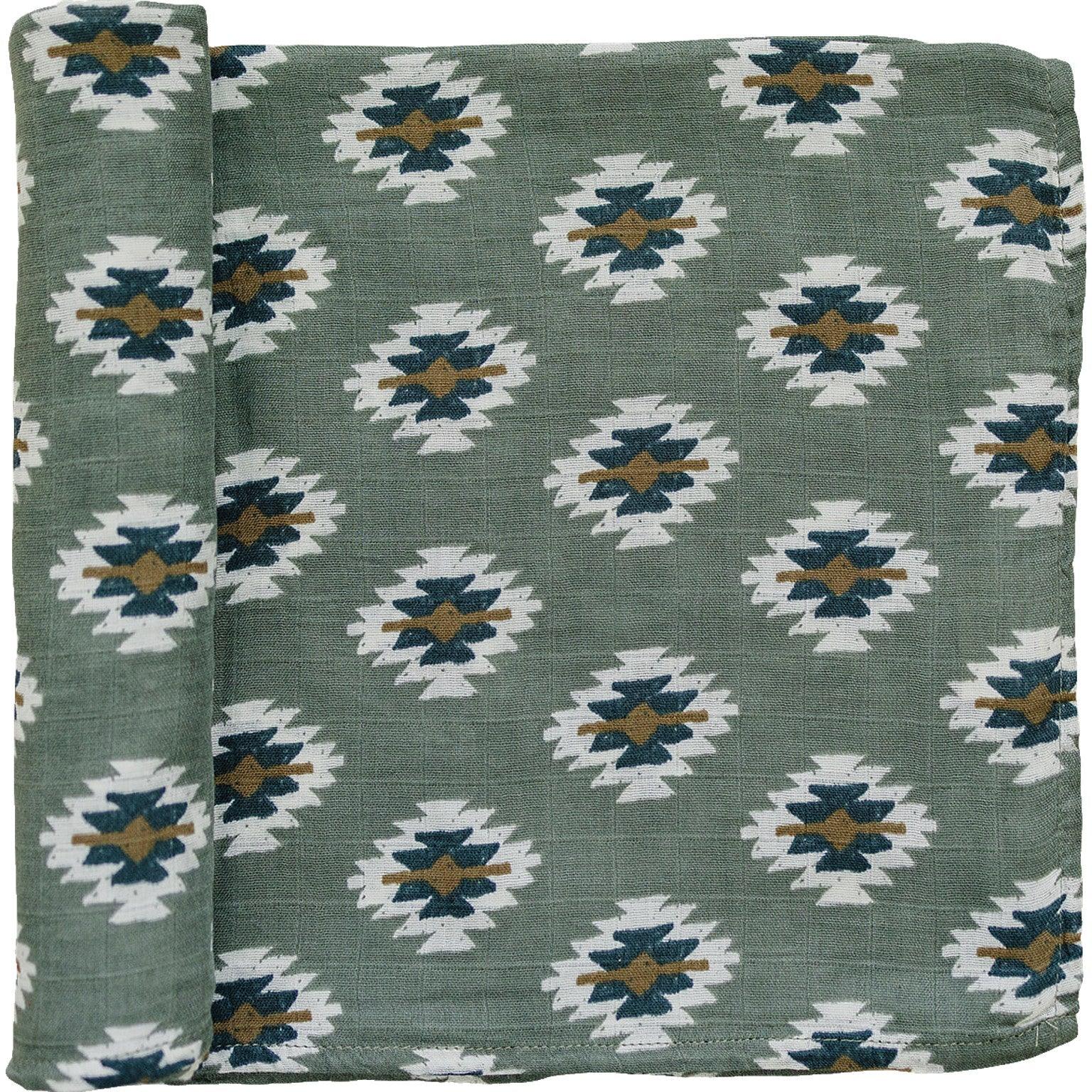 Southwest Aztec Muslin Swaddle Blanket - BIG FRENCHIES