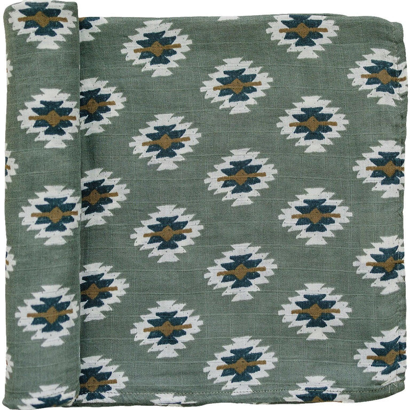 Southwest Aztec Muslin Swaddle Blanket - BIG FRENCHIES