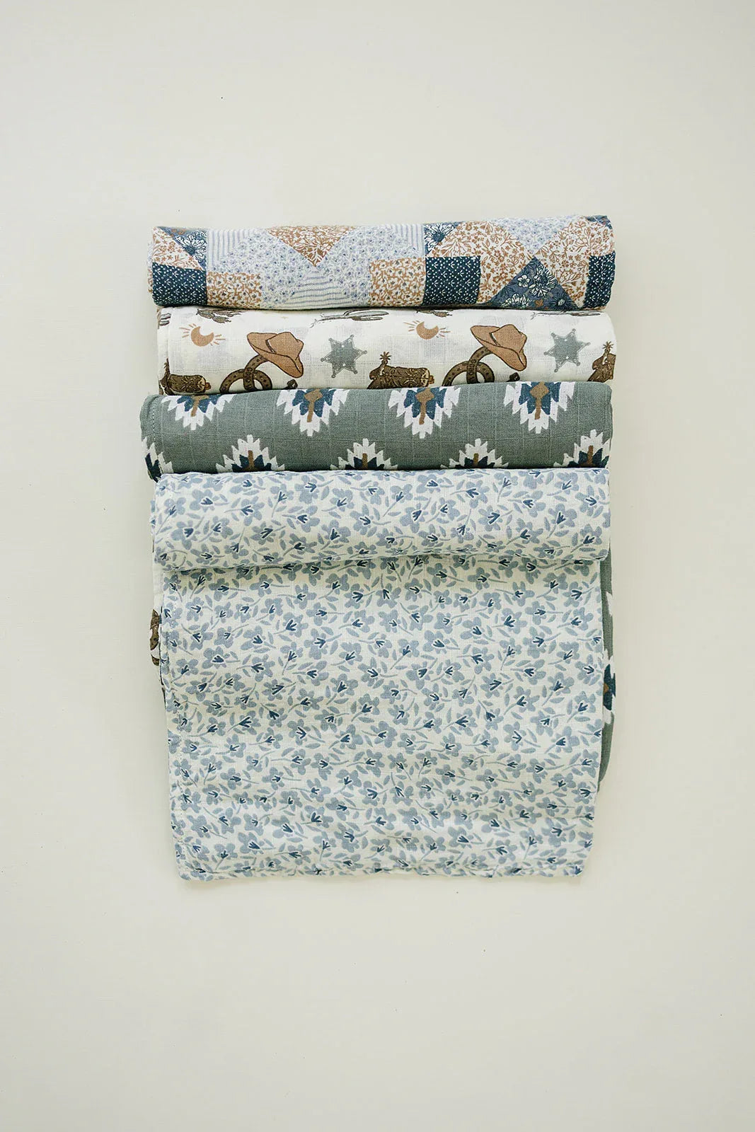 Blue Blossom Muslin Swaddle Blanket - BIG FRENCHIES
