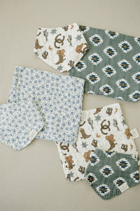 Blue Blossom Muslin Burp Cloth
