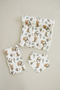 Outlaw Cowboy Muslin Burp Cloth
