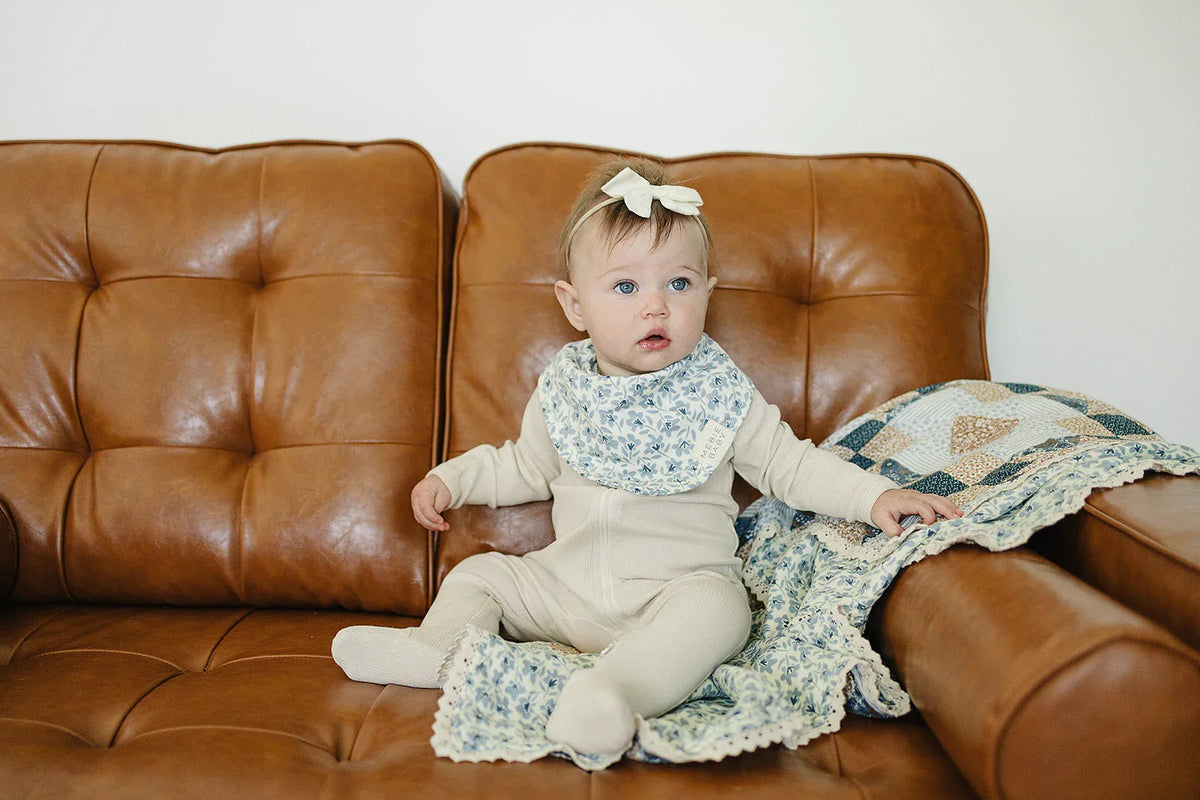 Blue Blossom Classic Muslin Bib - BIG FRENCHIES