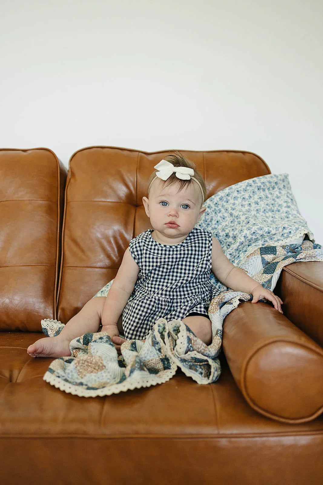 Patchwork Print + Blue Blossom Lace Muslin Quilt - BIG FRENCHIES