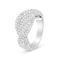 18K White Gold Cluster 2 1/4 Cttw Diamond Fashion Ring (F-G Color, VS1-VS2 Clarity) - Ring Size 7