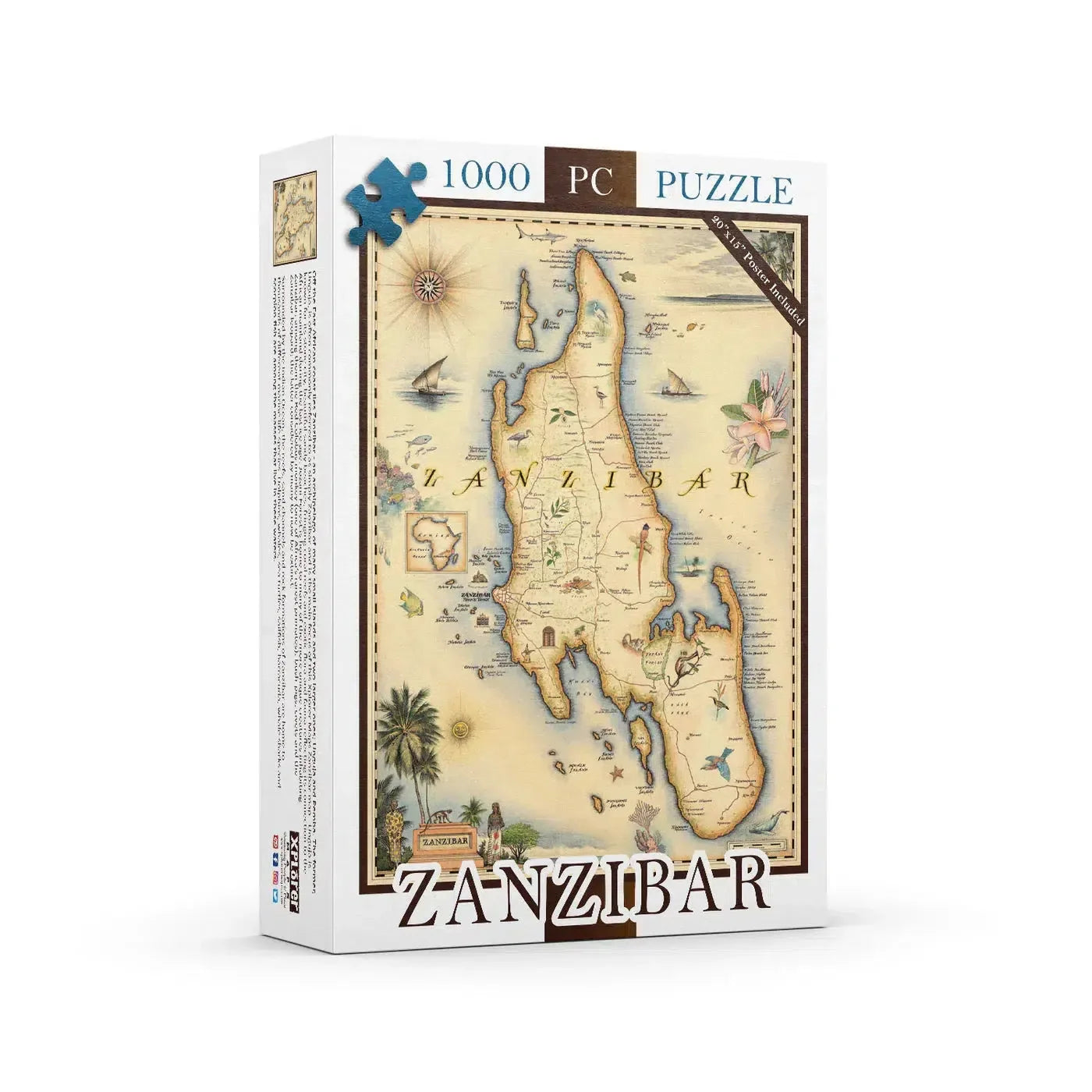 Zanzibar 1000 Piece Jigsaw Puzzle Xplorer Maps - BIG FRENCHIES