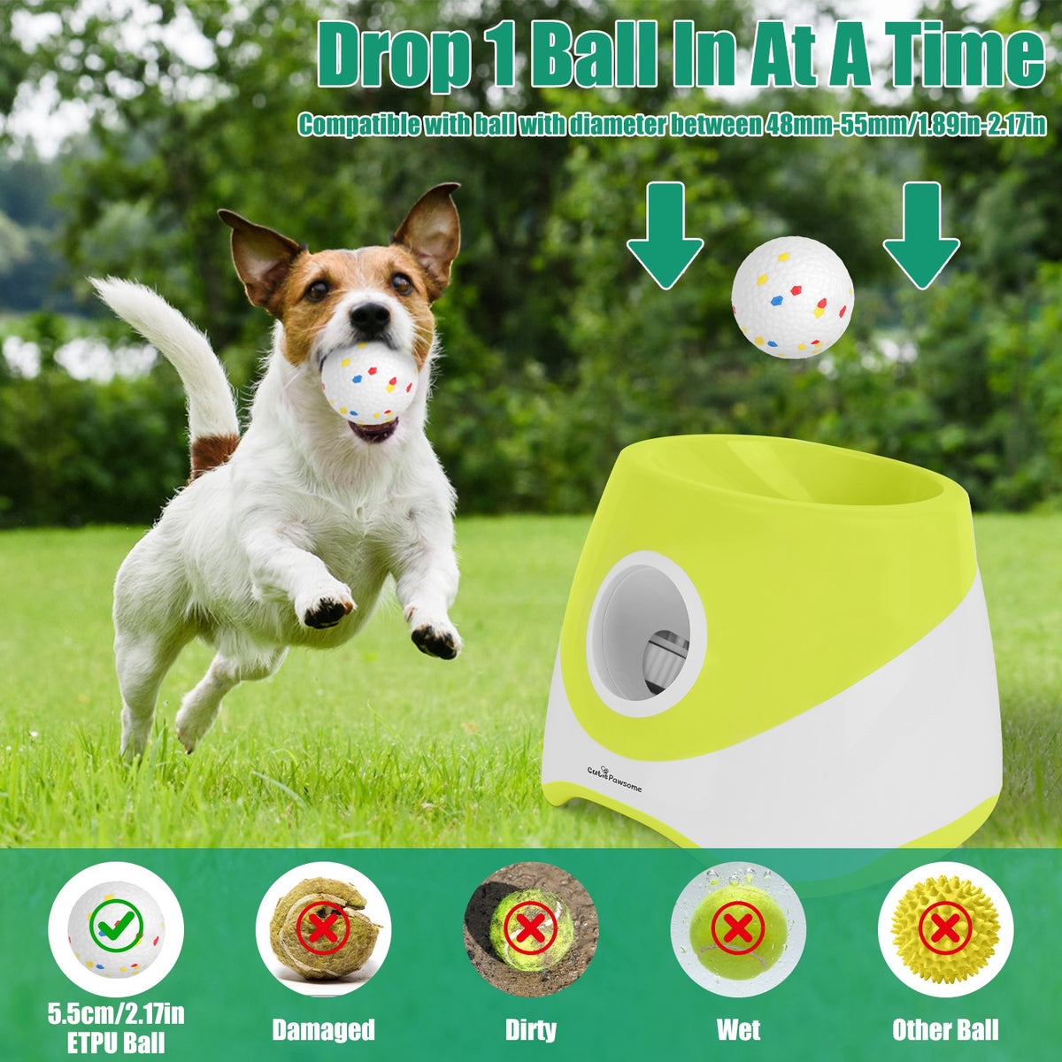 Automatic Dog Ball Launcher Rechargeable Interactive Pet Ball Thrower For Small Medium Dogs Interactive Dog Fetch Toy Wi