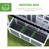 Wooden Chicken Coop with Nesting Box, Pull-Out Tray, Waterproof Roof, 39" Chicken House for 2-4 Chickens, Rabbits