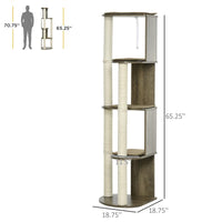 Corner Modern Cat Tree Tall For Climbing, Large Multilevel Cat Tower With Scratching Posts, Small-Fit Kitten Tower With 