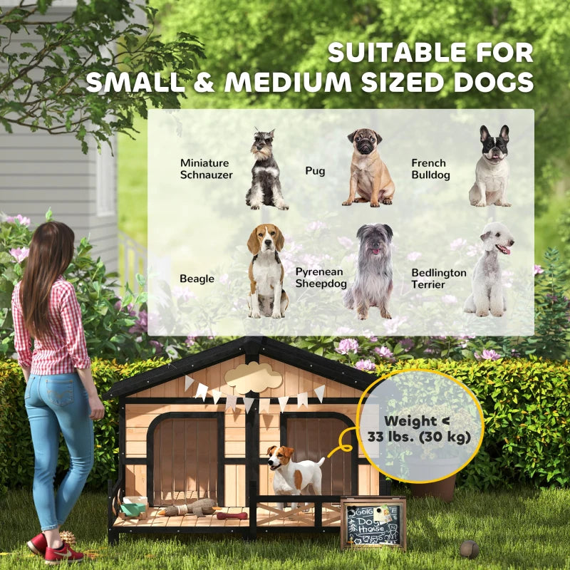 Dog House Outdoor, Wooden Dog Kennel Weatherproof With Porch, Openable Roof, Multiple Packages Shipped. Please Pay Atten