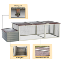 20.93ft Large Wooden Chicken Coop Outdoor Hen House With Nesting Box Weatherproof Asphalt Roof Walk In Poultry Cage With