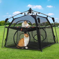 Extra Large Outdoor Catio Cat Enclosure Foldable 2 Tier Cat Tent Playpen