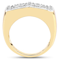 14K Yellow Gold Plated 0.19 Carat Genuine White Diamond .925 Sterling Silver Ring