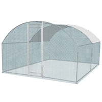 13 x 10 ft Large Metal Chicken Coop, Walk-in Poultry Cage Chicken Hen Run House with Waterproof Cover, Rabbits Cats Dogs