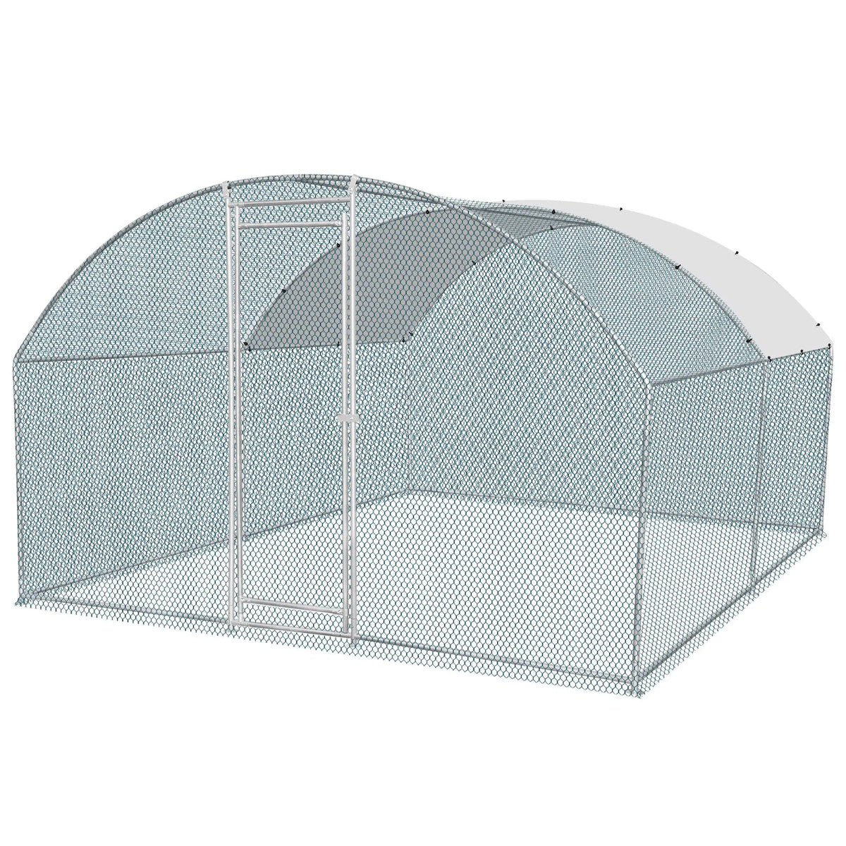 13 x 10 ft Large Metal Chicken Coop, Walk-in Poultry Cage Chicken Hen Run House with Waterproof Cover, Rabbits Cats Dogs