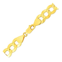 14k Yellow Gold Solid Curb Bracelet 10.0mm