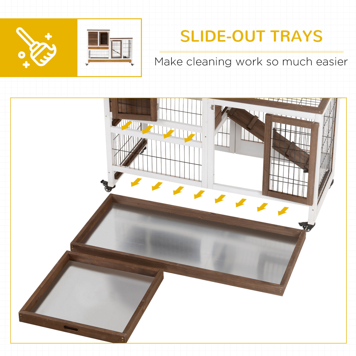 Wooden Rabbit Hutch Elevated Bunny Cage