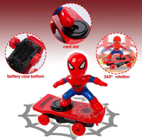 MEACAOFG Spider Man stunt toy car. children's toys with lights and sounds. mini Spider Man toys. stunt toy car. Spider Man toy scooter. light up toy car. suitable for children aged 3 years and above