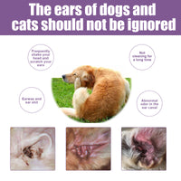 118ml Pet Ear Rinse Cleaner With Glycerin & Disodium EDTA, Anti-Itch Antimicrobial Ear Wash For Dogs Cats, Alcohol-Free 