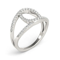 14k White Gold Diamond Loop Style Dual Band Ring (1/2 cttw)