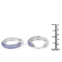 3.06 Carat Genuine Tanzanite .925 Sterling Silver Earrings
