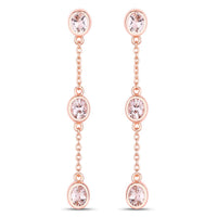 1.62 Carat Genuine Morganite .925 Sterling Silver Earrings