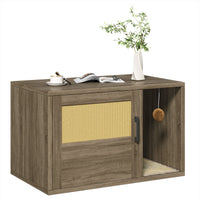 Cat Litter Box Enclosure Furniture Cabinet Odor Control With Scratching Pad Wooden Cat House Side End Table For Living R
