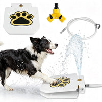 Dog Water Fountain Outdoor,No Electricity Step-On Activated Pet Sprinkler,Paw-Controlled Drinking Dispenser for Large & 