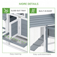 59" Small Wooden Chicken Coop Hen House Poultry Cage for Outdoor Backyard with 2 Doors, Nesting Box and Removable Tray, 