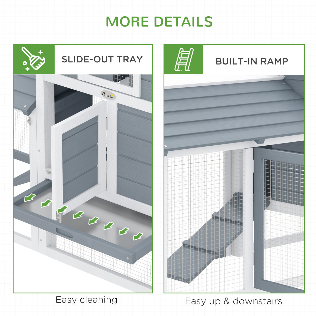 59" Small Wooden Chicken Coop Hen House Poultry Cage for Outdoor Backyard with 2 Doors, Nesting Box and Removable Tray, 