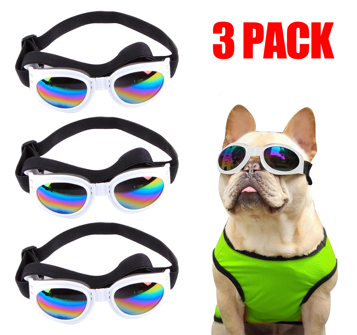 Pet Sunglasses Dog Cat Windproof Glasses Accessories Goggles Small Medium Dog Sun Visor Eye Wear Glasses UV Dust Fog Pro