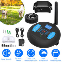 1Set Wireless Electric Dog Fence Pet Shock Boundary Containment System Electric Training Collar For Small Medium Large D