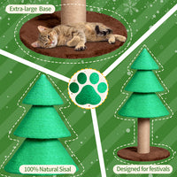 31.5in Christmas Tree Cat Scratcher, Cat Scratching Post For Indoor Cats, Large Sisal Cat Scratching Tree Cat Scratch To