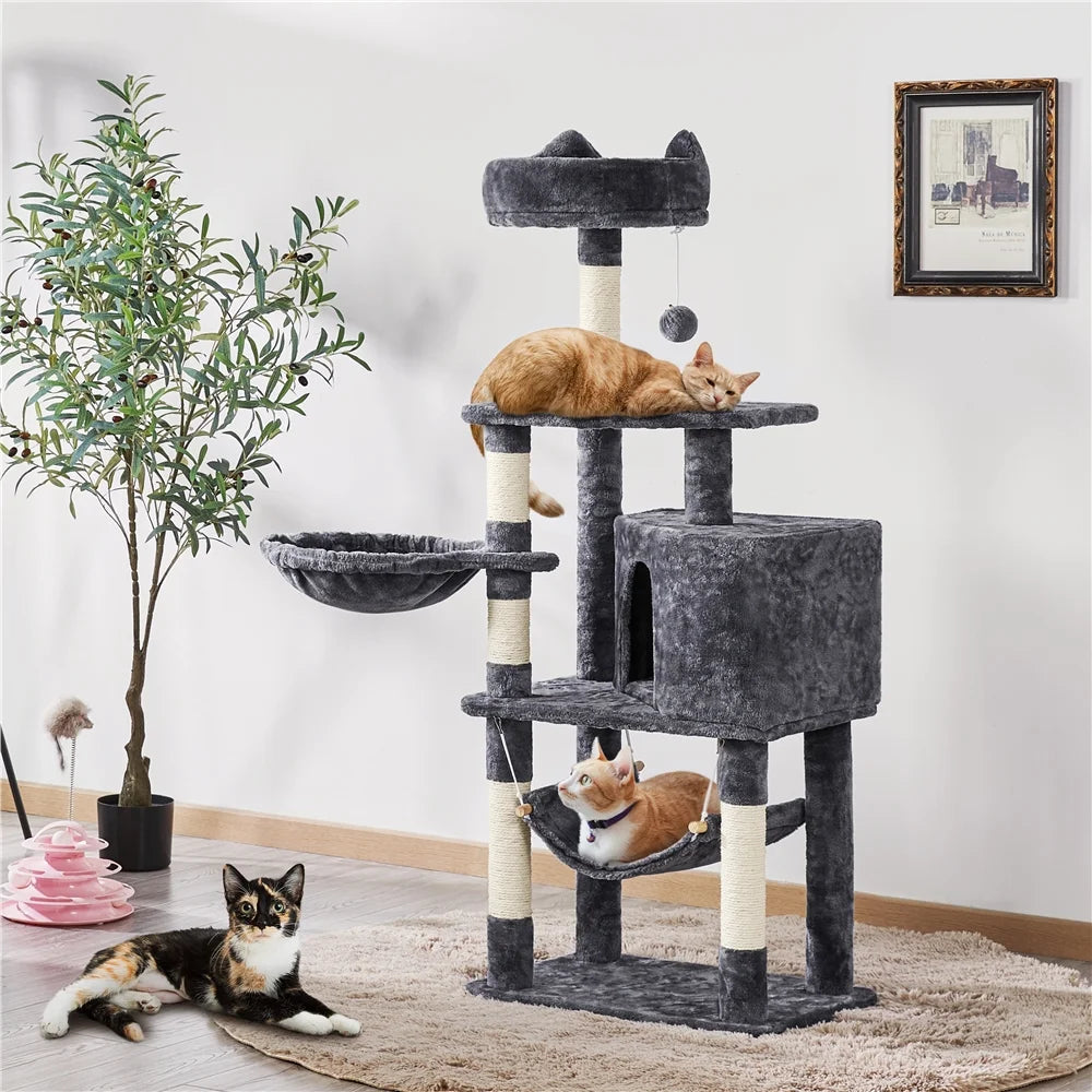 Ultimate 55" Dark Gray Cat Tree Tower - The Perfect Playground for Your Feline Friends! - BIG FRENCHIES